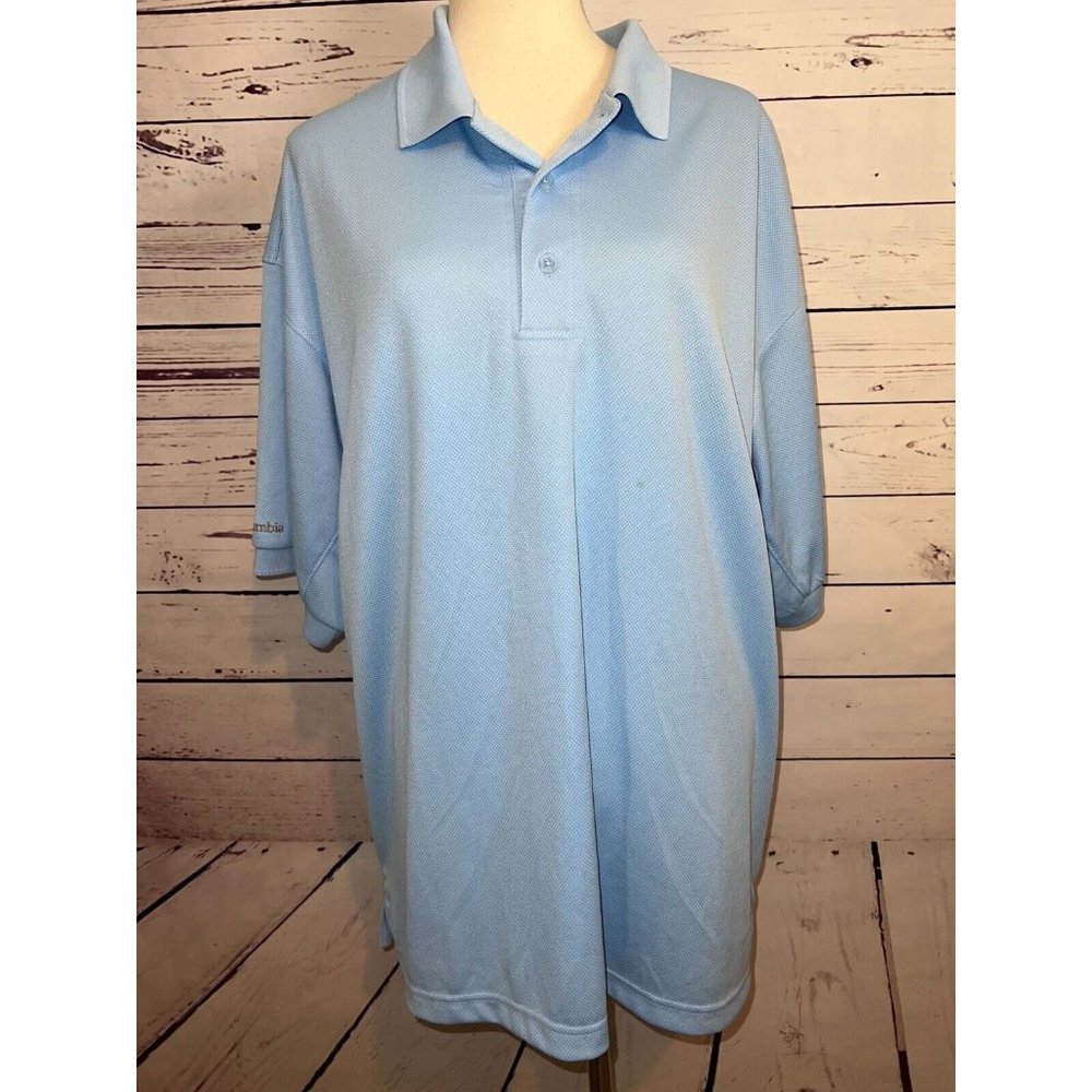Columbia PFG‎ XL Polo Shirt Extra Large Blue Performance Fishing Gear Mens